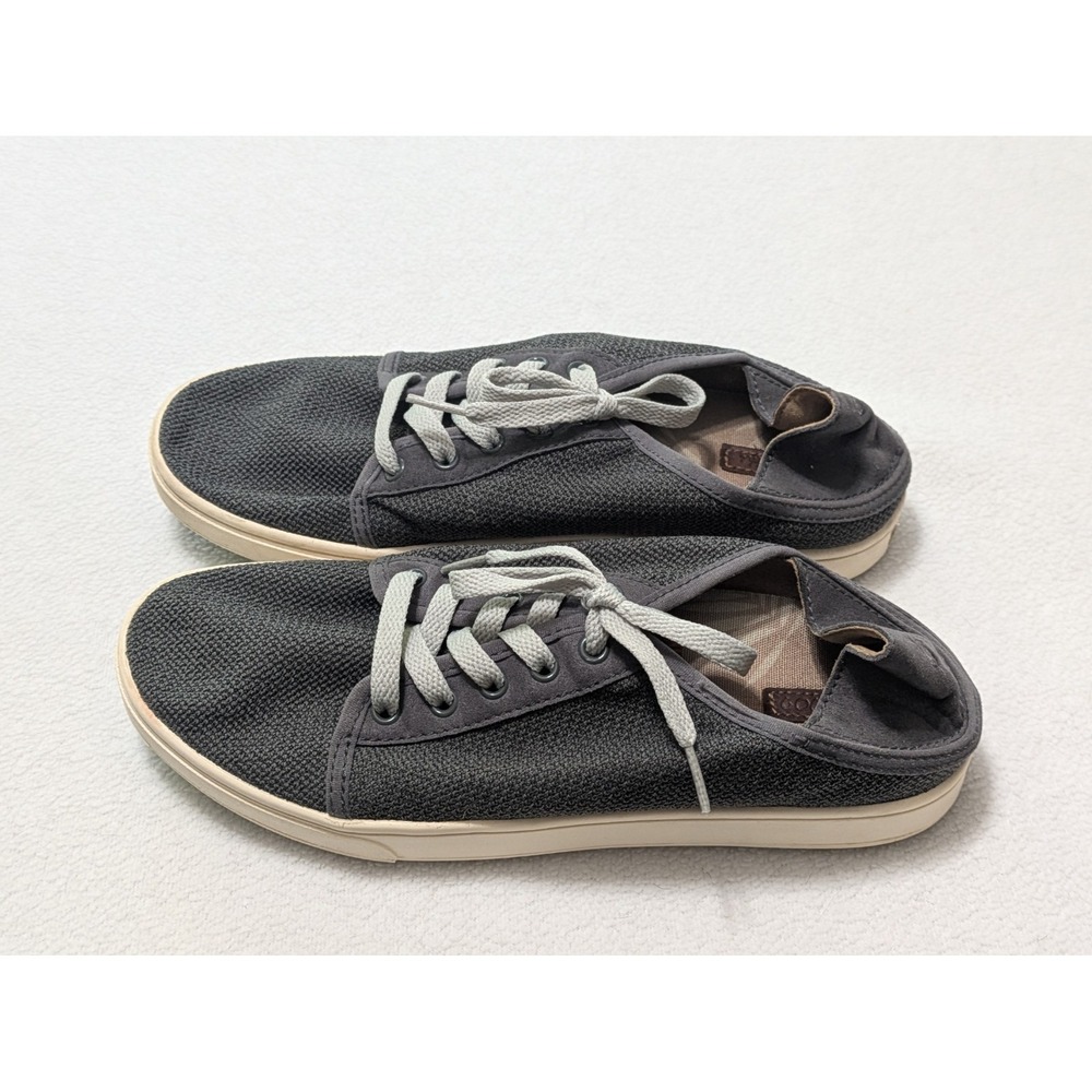 OluKai Pehuea Li Gray & Taupe Lace Up Sneakers Shoes Women's Size 8